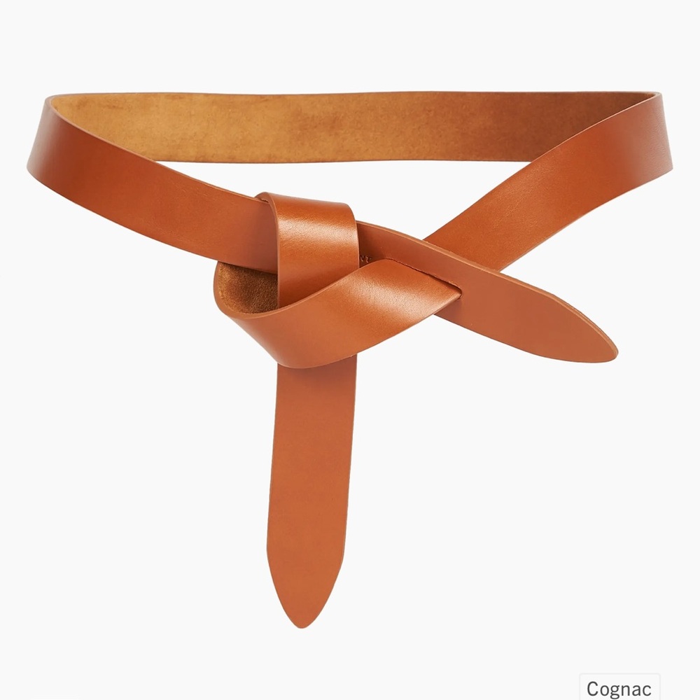 Isabel‎ Marant Lecce Leather Wrap Belt Knotted Leather Belt Large Brown Cognac